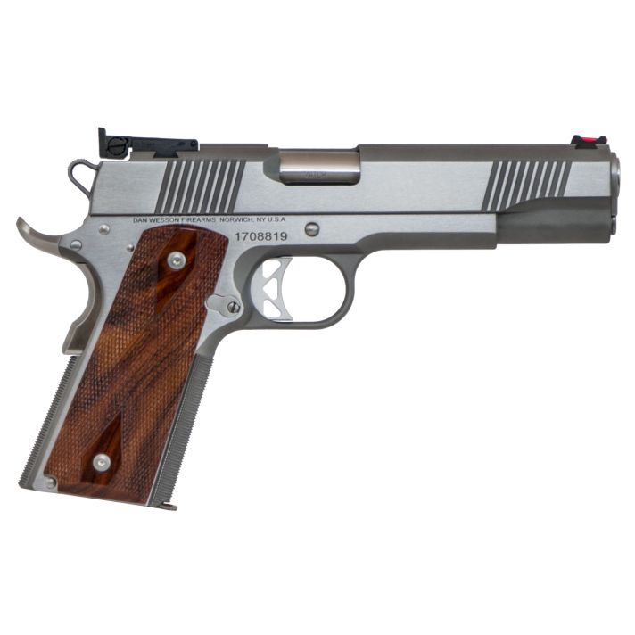 Dan Wesson 01942 Pointman Nine 9mm Luger Caliber with 5" Barrel, 9+1 Capacity, Overall Stainless Steel Finish, Beavertail Frame, Serrated Brushed Slide & Cocobolo Grip