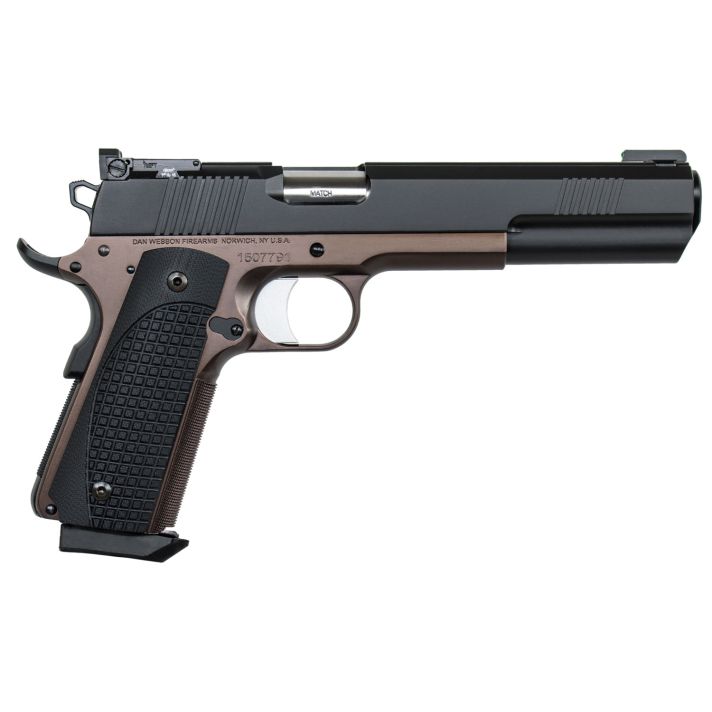 Dan Wesson 01841 Bruin10mm Auto 8+1 6.03" Stainless Steel Barrel, Black Duty Serrated Stainless Steel Slide, Bronze Stainless Steel Frame w/Beavertail, Brown G10 Grip, Ambidextrous