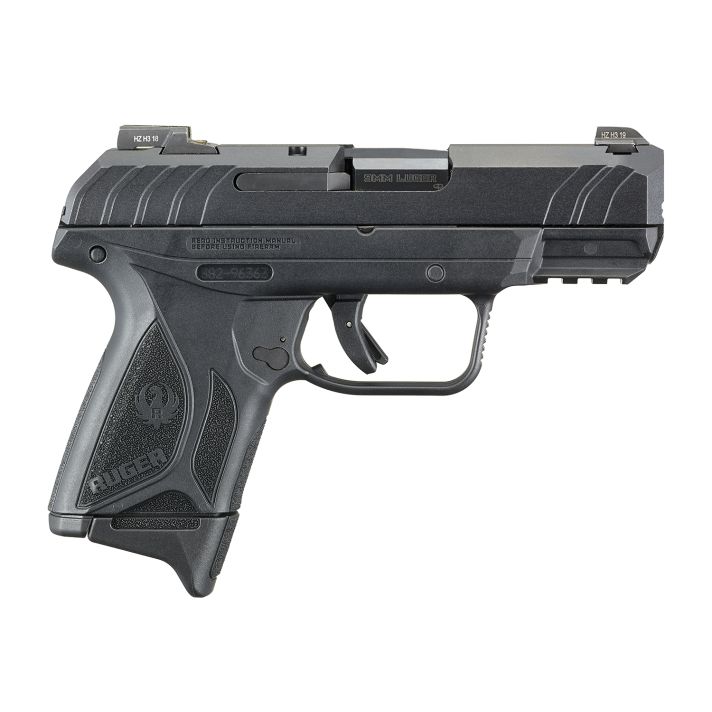Ruger 3815 Security-9 Compact Pro 9mm Luger 3.42" Barrel 10+1, Black Polymer Frame With Picatinny Acc. Rail, Front Serrated Black Oxide Steel Slide, Trigger Safety