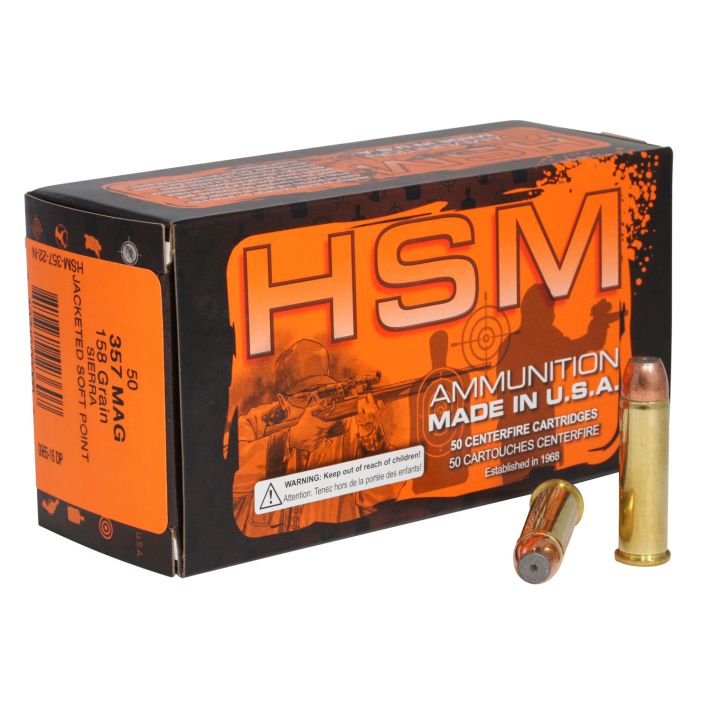 HSM 35722N Pro Pistol357 Mag 158 gr Jacketed Soft Point 50 Per Box/ 10 Case