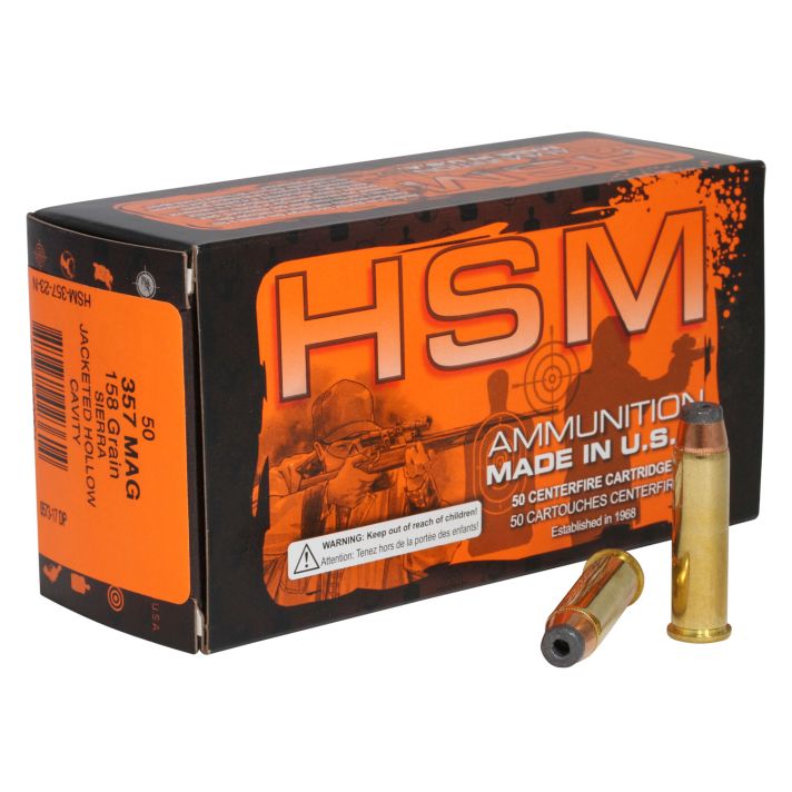 HSM 35723N Pro Pistol357 Mag 158 gr Jacketed Hollow Cavity 50 Per Box/ 10 Case