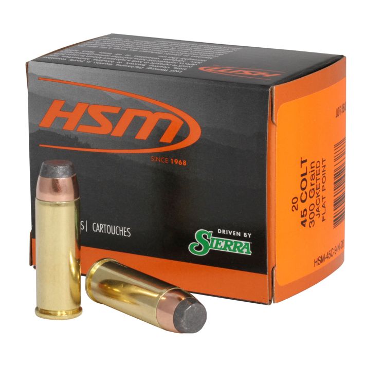 HSM 45C9N20 Pro Pistol45 Colt 300 gr Jacketed Soft Point 20 Per Box/ 20 Case