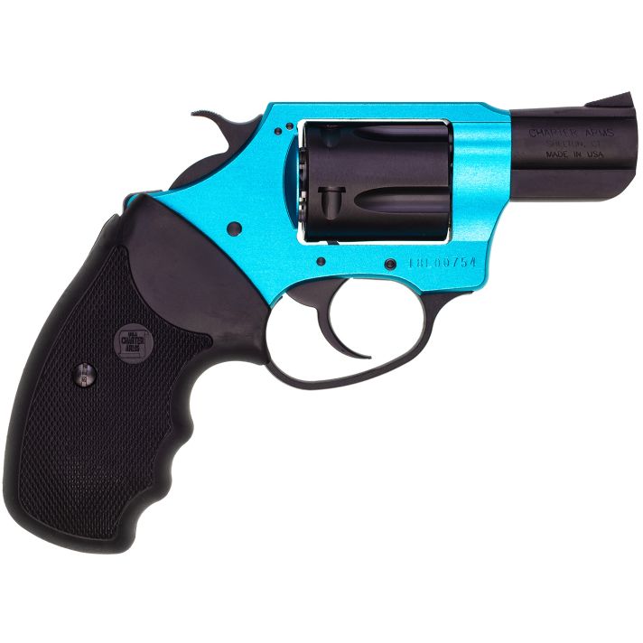 Charter Arms 53864 Undercover Lite Santa Fe Sky Small 38 Special, 5 Shot 2" Black Stainless Steel Barrel & Cylinder, Turquoise Aluminum Frame w/Black Finger Grooved Rubber Grip, Exposed Hammer
