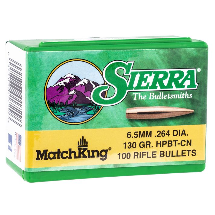 Sierra 1729 MatchKing6.5Creedmoor 130gr Hollow Point Boat Tail 100/Box