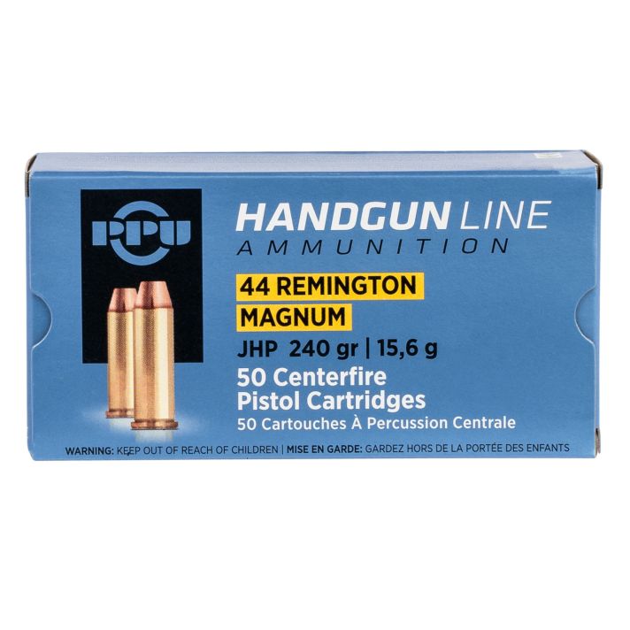 PPU PPH44MH Handgun44RemMag 240gr Jacketed Hollow Point 50 Per Box/10 Case