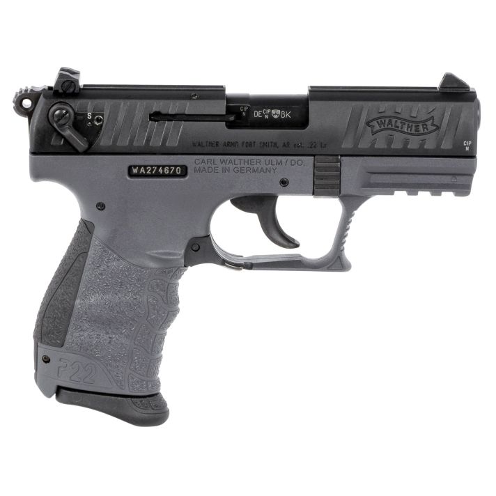 Walther Arms 5120365 P22 *CA Compliant 22 LR 3.42" 10+1 Tungsten Gray Polymer Frame Black Steel Slide Black Polymer Grip
