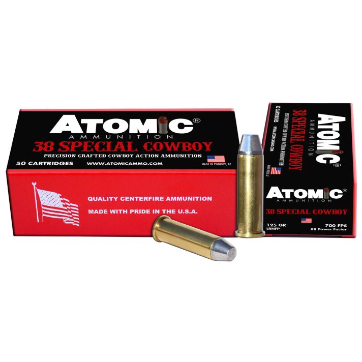 Atomic Ammunition 00451 Cowboy Action Precision Craft 38Special 125gr Lead Round Nose Flat Point 50 Per Box/10 Case