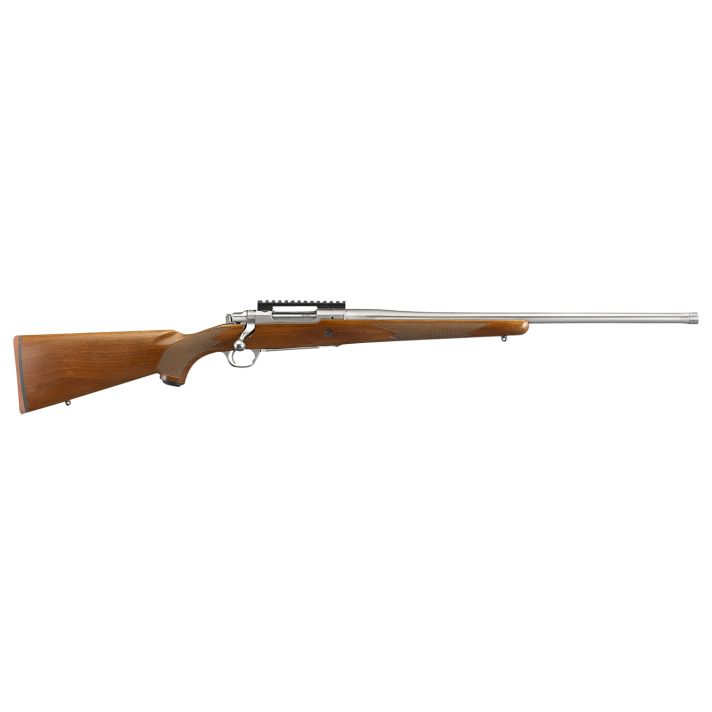 Ruger 57125 Hawkeye Hunter Full Size 204 Ruger 5+1 24" Satin Stainless Steel Threaded Barrel, Picatinny Rail Steel Receiver, Fixed American Walnut w/Pistol Grip Stock