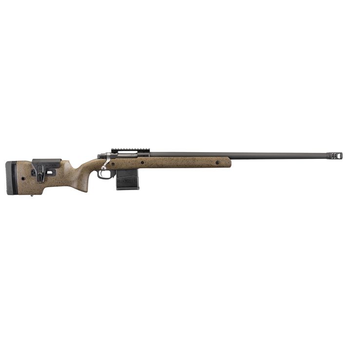 Ruger 57123 Hawkeye Long-Range Target Full Size 308 Win 10+1 26" Matte Black Steel Threaded Barrel, Picatinny Rail Steel Receiver, Black Speckled Brown Adj Comb & LOP Laminate Stock