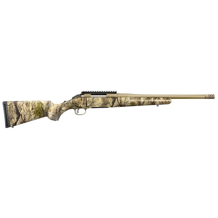 Ruger 36924 American6.5 Creedmoor 4+1 16.10" Burnt Bronze Cerakote Threaded Barrel, Picatinny Rail Steel Receiver, GoWild Camo I-M Brush Fixed Compact Synthetic Stock, Right Hand