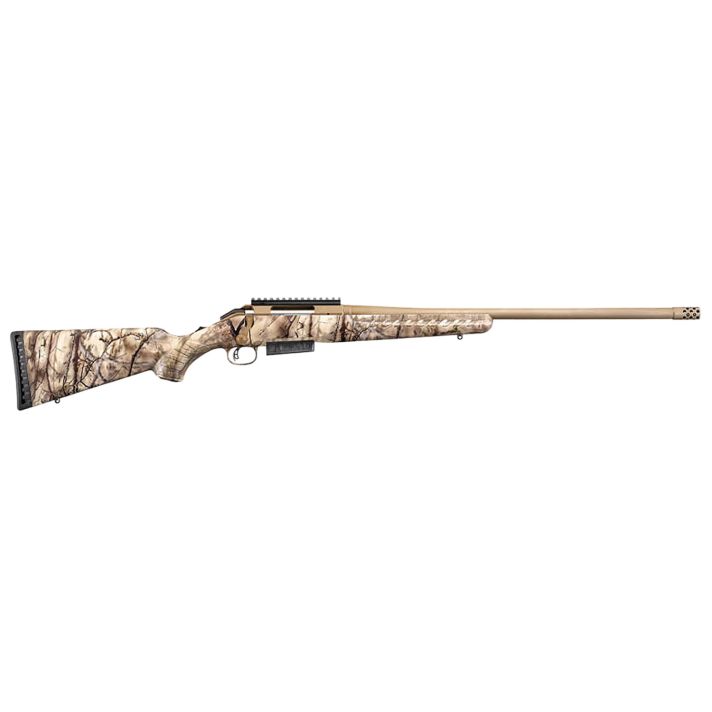 Ruger 36925 American6.5 PRC 3+1 24" Burnt Bronze Cerakote Threaded Barrel, Picatinny Rail Steel Receiver, GoWild Camo I-M Brush Fixed Synthetic Stock, Right Hand