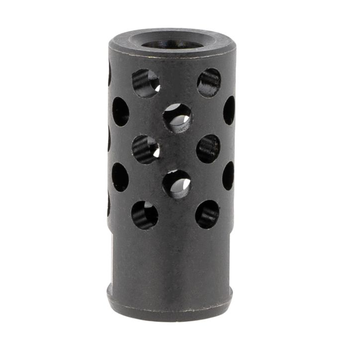 Ruger 90699 Radial Ported Muzzle Brake 35 Caliber Black Oxide Steel with 1/2"-28 tpi Threads, 1.75" OAL & .8" Diameter