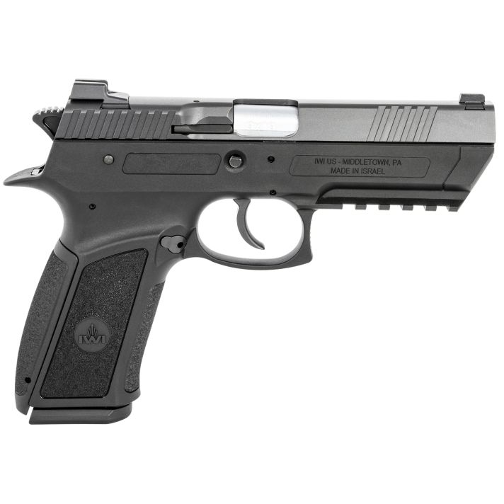 IWI US J941PL9-II Jericho 941 Enhanced 9mm Luger Caliber with 4.40" Barrel, 16+1 Capacity, Overall Black Finish, Picatinny Rail Frame, Serrated Steel Slide & Polymer Grip
