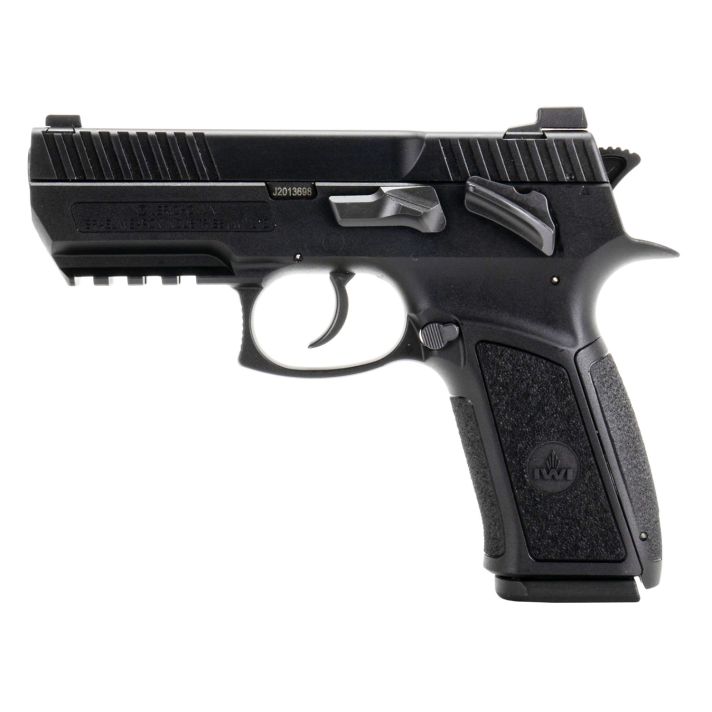 IWI US J941PSL9II Jericho 941 Enhanced 9mm Luger Caliber with 3.80" Barrel, 16+1 Capacity, Overall Black Finish, Picatinny Rail Frame, Serrated Steel Slide & Polymer Grip