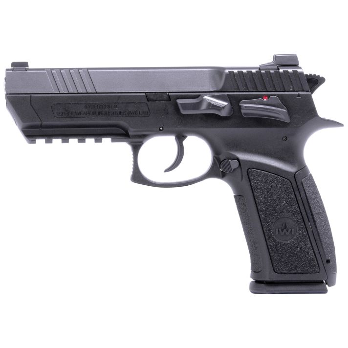 IWI US J941PL910II Jericho 941 Enhanced 9mm Luger Caliber with 4.40" Barrel, 10+1 Capacity, Overall Black Finish, Picatinny RailFrame, Serrated Steel Slide & Polymer Grip