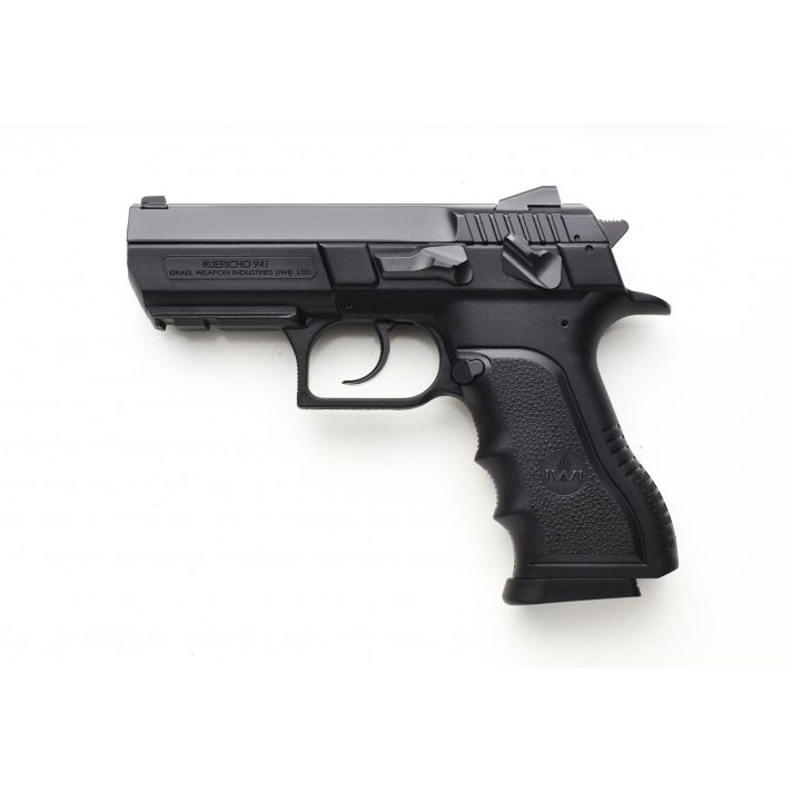 IWI US J941PSL910-II Jericho 941 Enhanced 9mm Luger Caliber with 3.80" Barrel, 10+1 Capacity, Overall Black Finish, Picatinny Rail Frame, Serrated Steel Slide & Polymer Grip