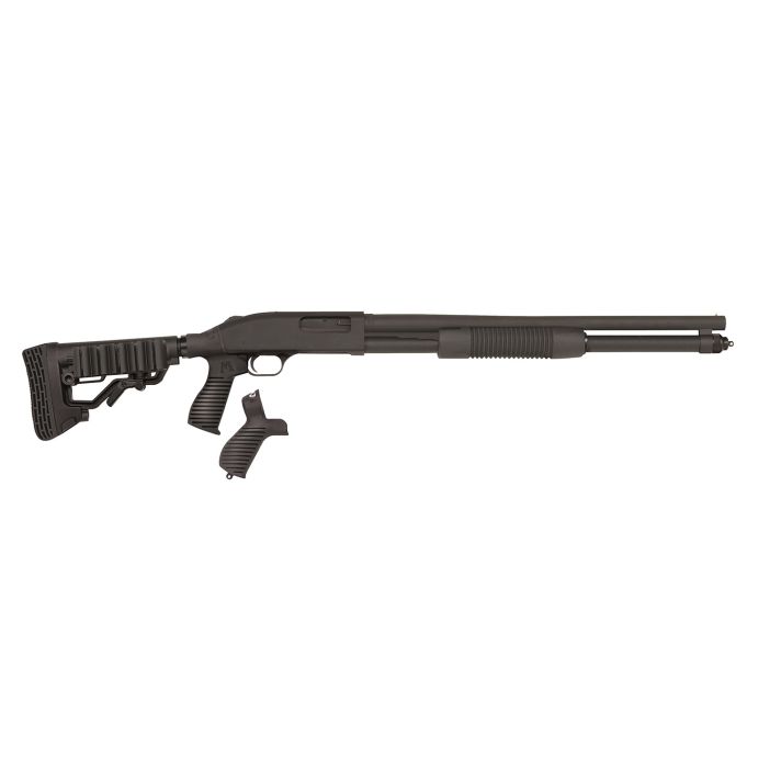 Mossberg 50695 590 Tactical 12 Gauge 8+1 3" 20" Cylinder Bore Barrel, Matte Blued Metal Finish, Dual Extractors, FLEX Component 6 Position Stock w/FLEX Pistol Grip & Recoil Pad