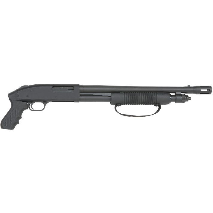 Mossberg 50697 590 Cruiser 12 Gauge Pump 3" 6+1 18.50" Matte Blued Stand-Off Breacher Barrel, Matte Blued Stainless Steel Receiver, Black Pistol Grip