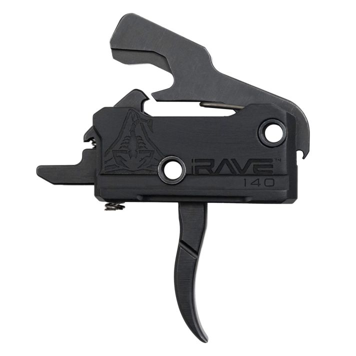 Rise Armament T017BLK RA-140 Super Sporting Single-Stage Curved Trigger with 3.50 lbs Draw Weight & Black Hardcoat Anodized Finish for AR-Platform Right