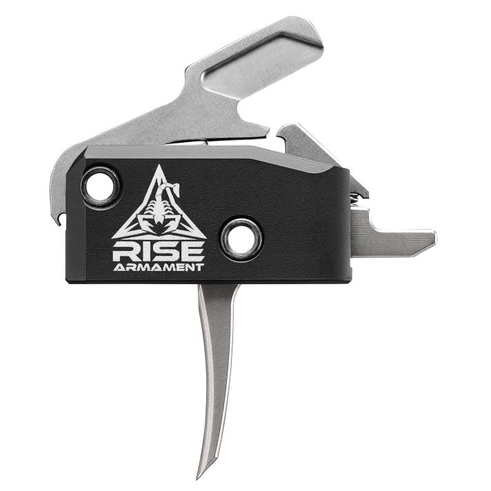 Rise Armament RA434SLVRAWP RA-434 High Performance Single-Stage Flat Trigger with 3.50 lbs Draw Weight & Black/Silver Finish for AR-Platform