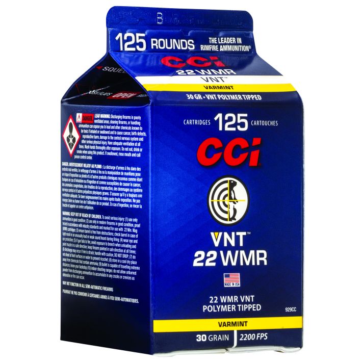 CCI 929CC VNT Rimfire 22WMR 30gr Varmint Tipped 125 Per Box/10 Case