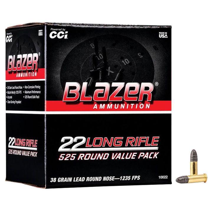 CCI 10022 Blazer Rimfire 22LR 38gr Lead Round Nose 525 Per Box/10 Case