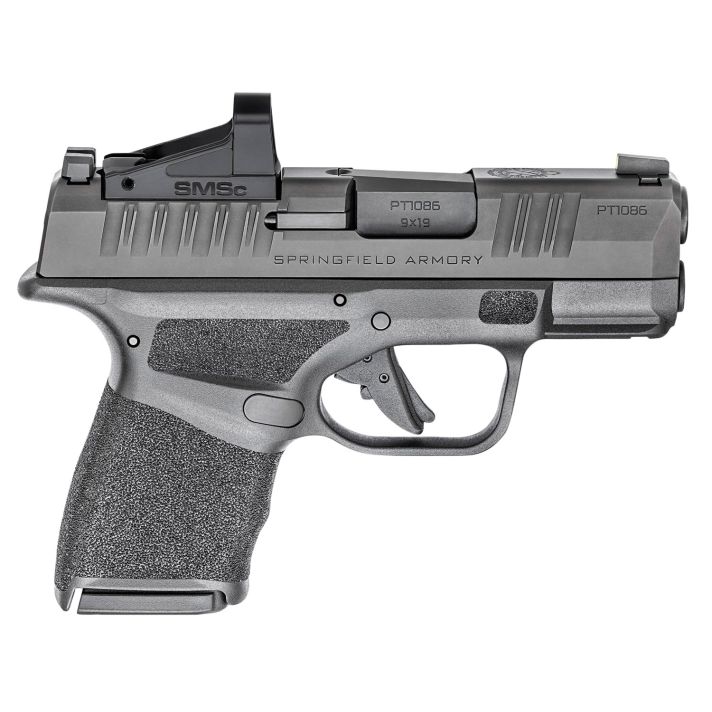 Springfield Armory HC9319BOSPSMSC Hellcat Micro-Compact OSP 9mm Luger 3" 11+1, 13+1 Black Black Melonite Steel Slide Adaptive Textured Black Polymer Grip Includes Shield SMSc