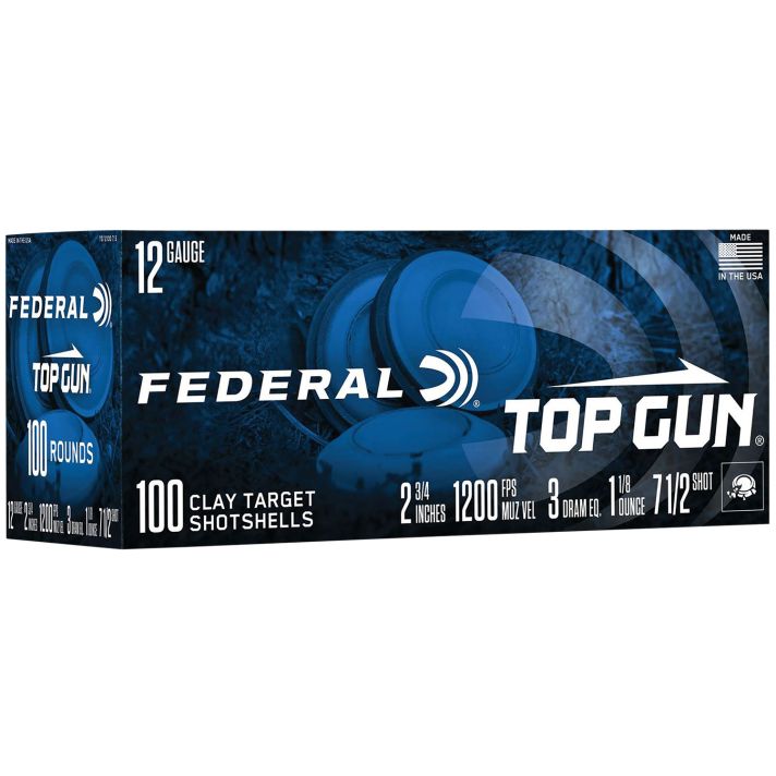 Federal TG1210075 Top Gun12Gauge 2.75" 1 1/8oz 7.5Shot 100 Per Box/2 Case