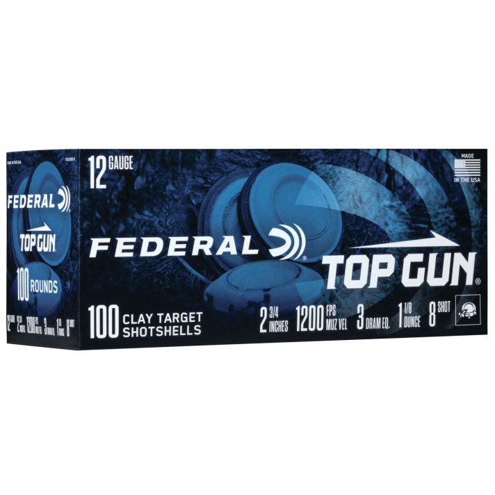 Federal TG121008 Top Gun12Gauge 2.75" 1 1/8oz 8Shot 100 Per Box/2 Case