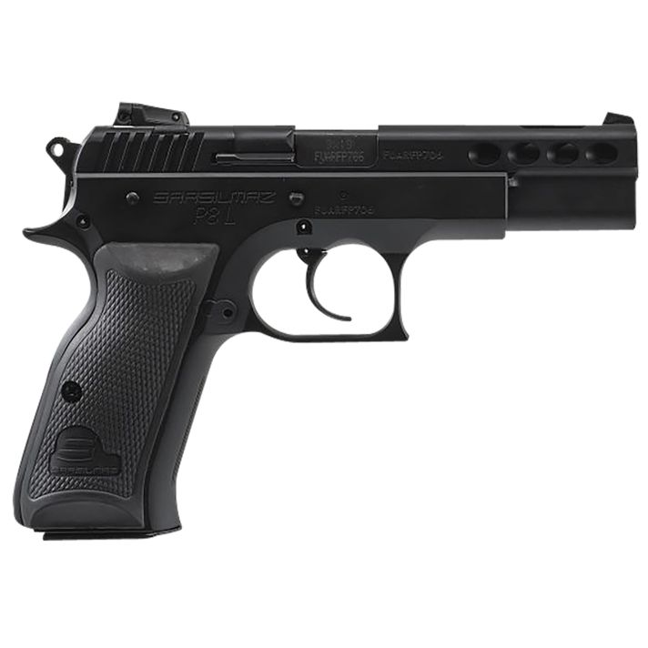 SAR USA P8LBL P8L9mm Luger 17+1 4.60" Black Ported Barrel, Black Steel Ported/Serrated Slide, Black Steel Frame w/Beavertail, Black Polymer Grip, Right Hand