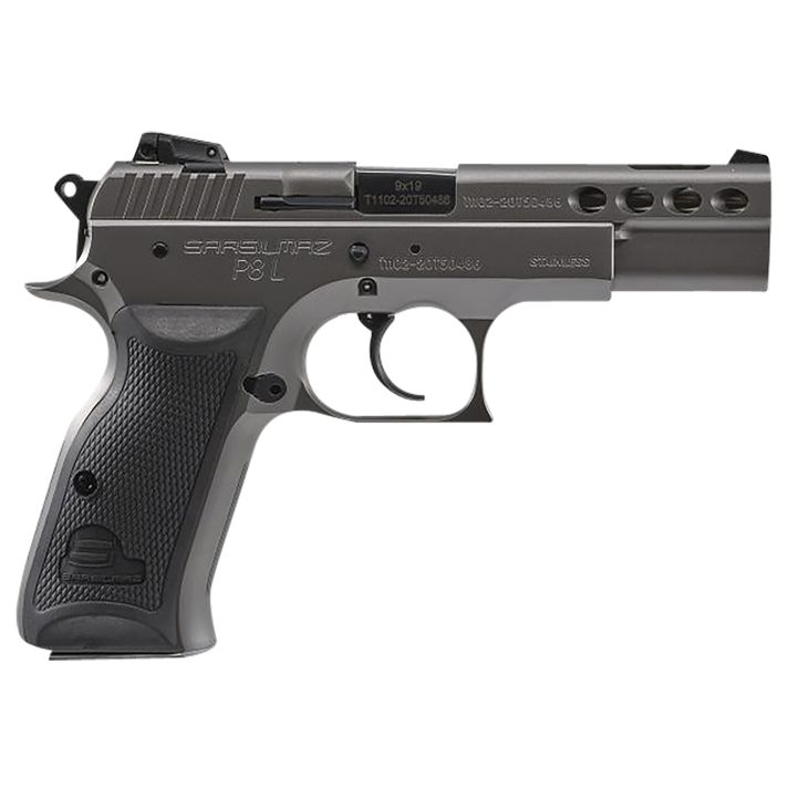 SAR USA P8LST P8L9mm Luger 17+1 4.60" Black Ported Steel Barrel, Black Steel Ported/Serrated Slide, Black Steel Frame w/Beavertail, Black Polymer Grip, Right Hand