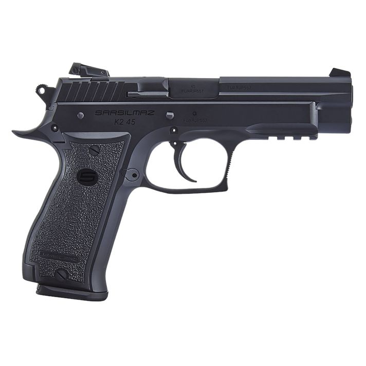 SAR USA K245BL10 K2Full Size Frame 45 ACP 10+1 4.70" Black Crowned Steel Barrel, Black Oxide Steel Serrated Slide, Black Steel Frame w/Beavertail & Picatinny Rail, Black Polymer Grip, Right Hand