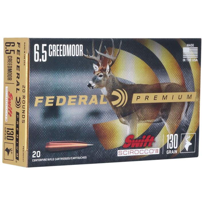 Federal P65CRDSS1 Premium6.5Creedmoor 130gr Swift Scirocco II 20 Per Box/10 Case