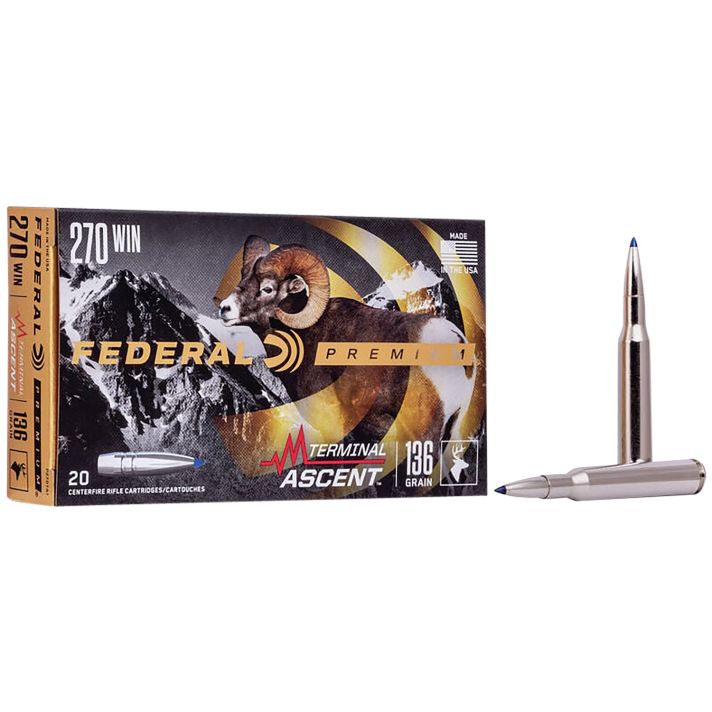 Federal P270TA1 Premium Terminal Ascent 270Win 136gr 20 Per Box/10 Case