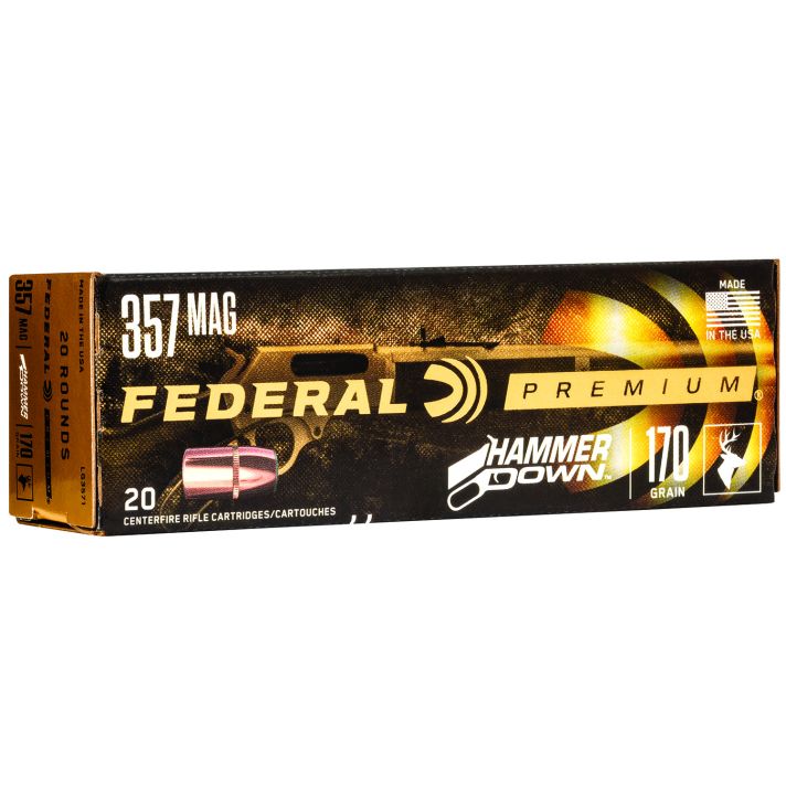 Federal LG3571 Premium HammerDown 357Mag 170gr Bonded Hollow Point 20 Per Box/10 Case