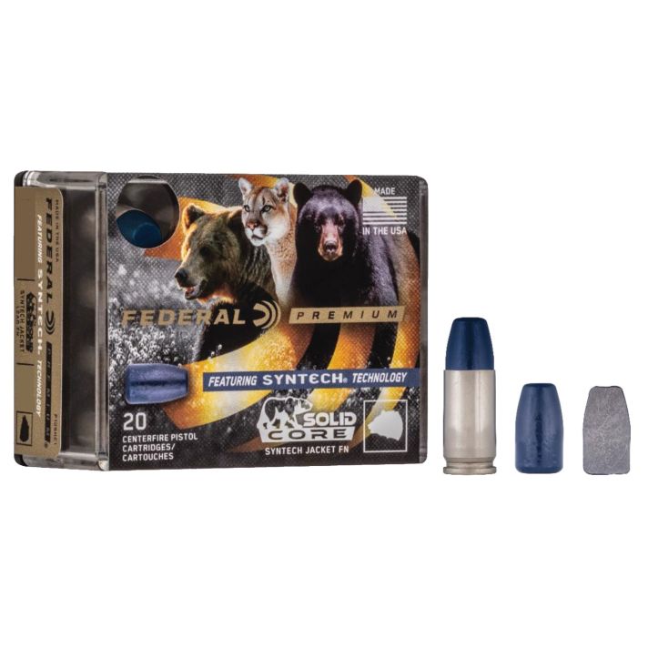 Federal P357SHC1 Premium357Mag 180gr Solid Core Synthetic Flat Nose 20 Per Box/10 Case