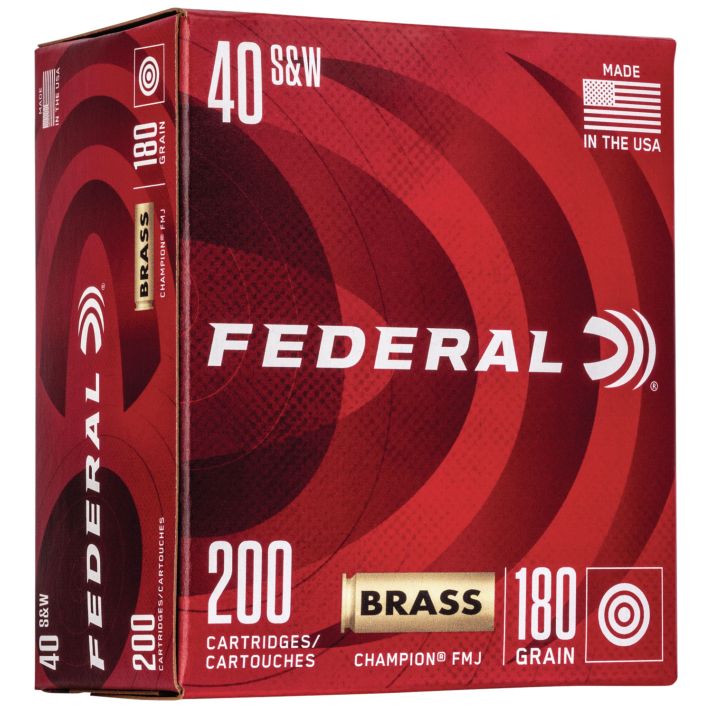 Federal WM52232 Champion Training 40S&W 180gr Full Metal Jacket 200 Per Box/5 Case