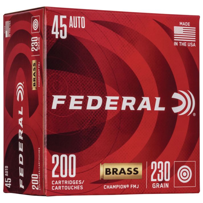 Federal WM52332 Champion Training 45ACP 230gr Full Metal Jacket 200 Per Box/5 Case