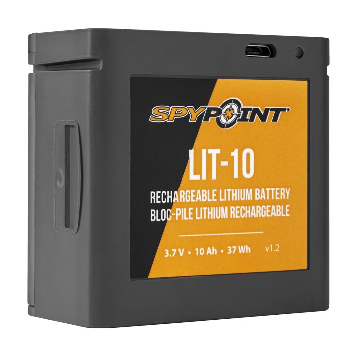 Spypoint 05558 LIT-10 Rechargeable Lithium Battery PackBlack 3.7 Volts 10,000 mAh Fits LINK-MICRO/LINK-MICRO-LTE/LINK-MICRO-S-LTE/CELL-LINK