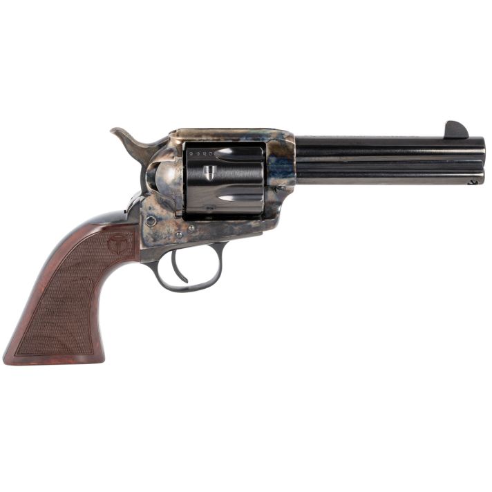 Taylors & Company 550812 Smoke Wagon45 Colt (LC) Caliber with 4.75" Blued Finish Barrel, 6rd Capacity Blued Finish Cylinder, Color Case Hardened Finish Steel Frame & Checkered Walnut Grip