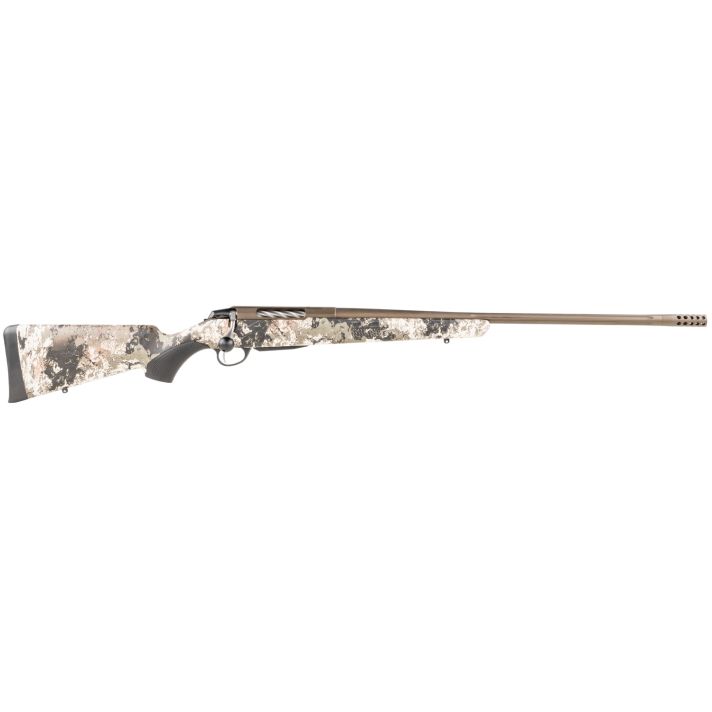 Tikka JRTXVW316 T3x Lite 308 Win 3+1 22.40" Midnight Bronze Cerakote Fluted Threaded Barrel, Drilled & Tapped Steel Receiver, Veil Wideland Fixed Synthetic Stock, Black Interchangeable Backstrap Grip