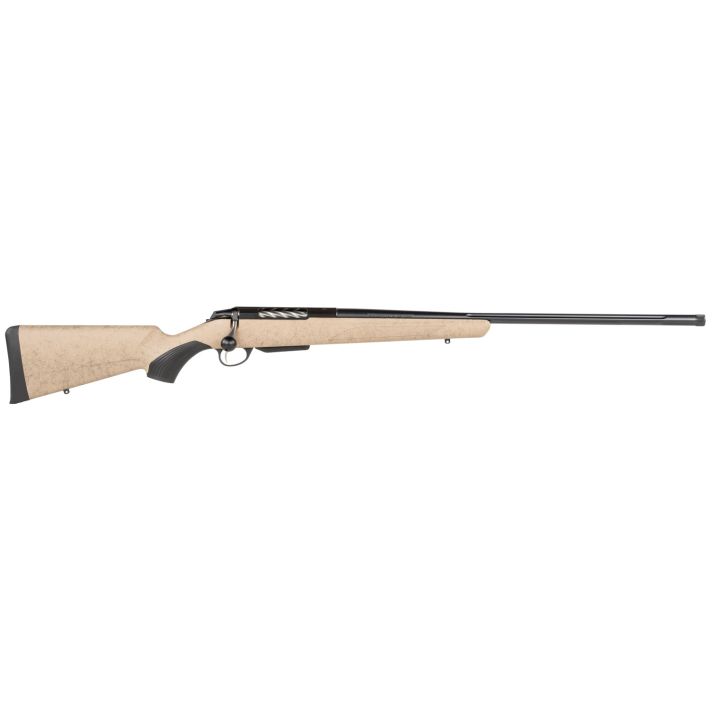 Tikka JRTXRT341 T3x Lite 300 WSM 3+1 24.30" Fluted/Threaded, Black Barrel/Rec, Black Webbed Tan Roughtech Synthetic Stock, Interchangeable Grip, Muzzle Brake