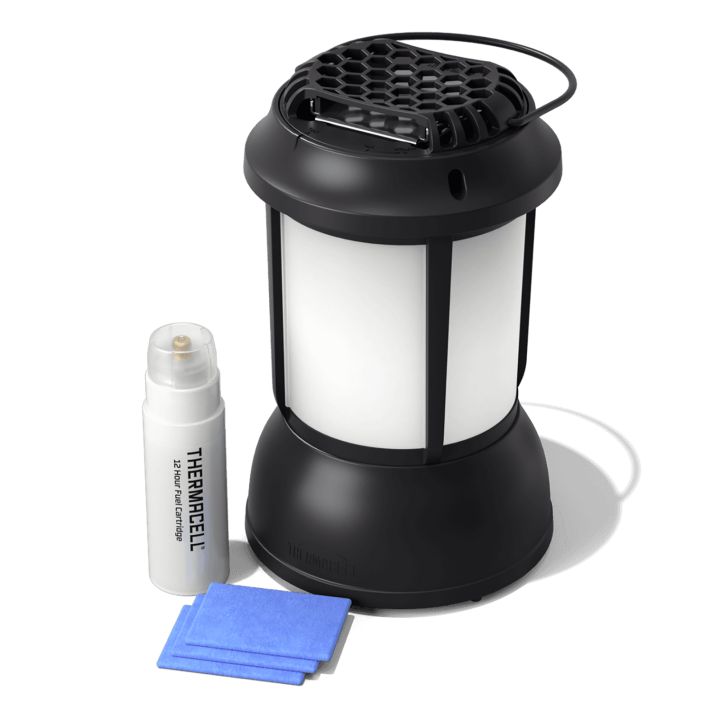 Thermacell PSLL2 Patio Shield Lantern Mosquito Repeller Black Effective 15 ft Odorless Scent Repels Mosquito Effective Up to 12 hrs