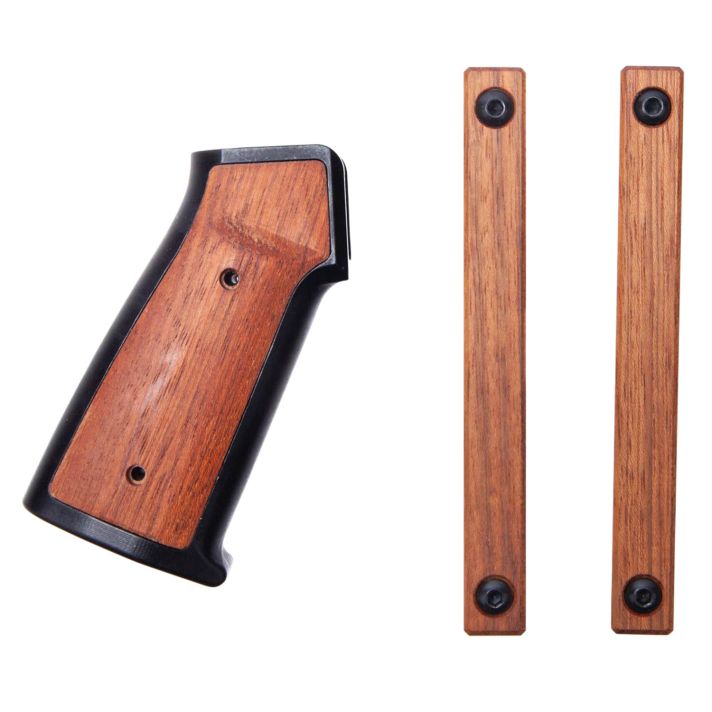 Sharps Bros SBARG01 AR-15 Grip Set Black Cerakote 6061-T6 Aluminum Frame w/Brazilian Cherry Inserts