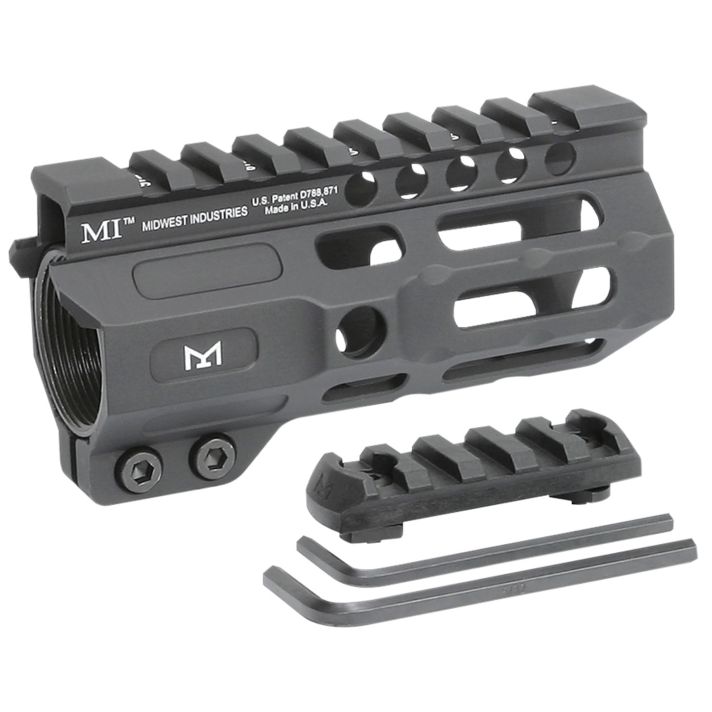 Midwest Industries MICRM45 CombatBlack Hardcoat Anodized 6061-T6 Aluminum 4.50" Picatinny/M-LOK