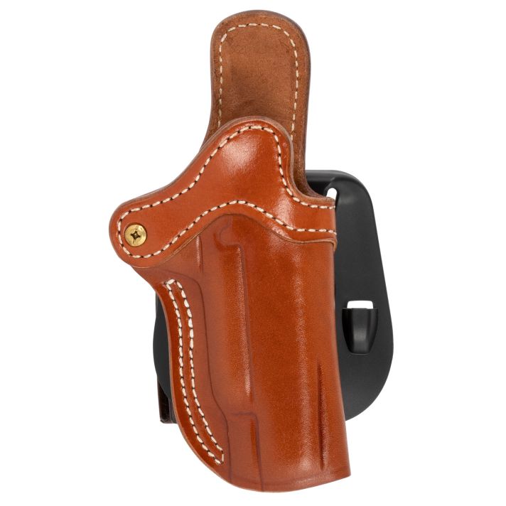 1791 Gunleather ORPDH1CBRR BH1 Optic Ready Size 01 OWB Style made of Leather with Classic Brown Finish, Adjustable Cant & Paddle Mount Type fits 4-5" Barrel 1911 for Right Hand
