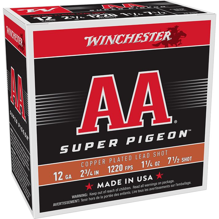Winchester Ammo AA12SP7 AA Super Pigeon 12Gauge 2.75" 1 1/4oz 7.5Shot 25 Per Box/10 Case