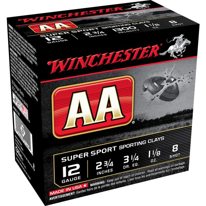 Winchester Ammo AASC128VP AA Sporting Clay 12Gauge 2.75" 1 1/8oz 8Shot 100 Bx/2 Case *Value Pack