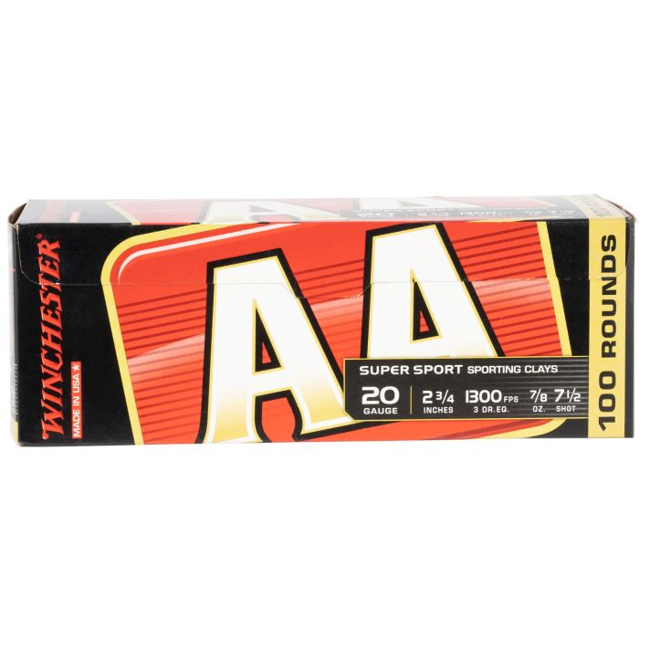 Winchester Ammo AASC207VP AA Sporting Clay 20Gauge 2.75" 7/8oz 7.5Shot 100 Bx/2 Case *Value Pack