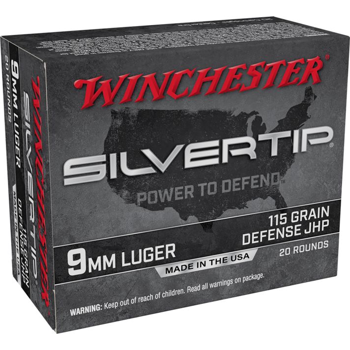 Winchester Ammo W9MMST Silvertip9mmLuger 115gr Silvertip Jacket Hollow Point 20 Per Box/10 Case